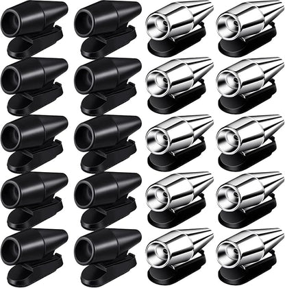 Frienda 20 Pieces Deer Whistles for Vehicles Avoids Collisions, Deer Whistles for Car, Horns for Vehicles Warning Devices with Waterproof Animal Alert for Car and Motorcycle (Black,Silver)