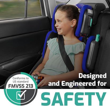 Mifold Hifold Adjustable Kids High Back Booster Car Seat with Strap – Ocean Blue