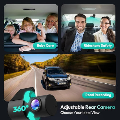 BOTSLAB 4K+2K Dual Dash Cam Front and Rear, Dashcam with Voice Control, STARVIS, ADAS Driver Alerts, Starry Night Vision, 24/7 Parking Monitor, 5.8GHz WiFi & GPS, Free 64GB Card, Loop Recording