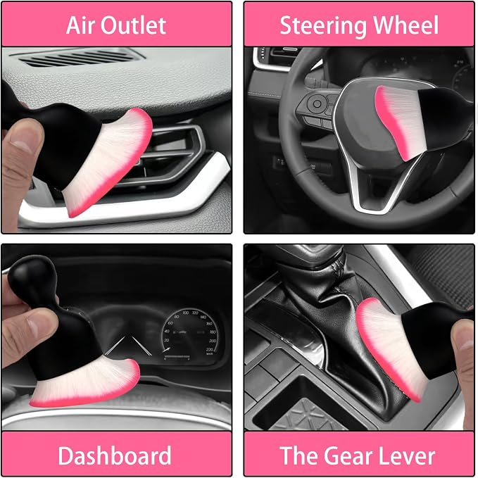 XY North Car Interior Dust Brush, Auto Detailing Brush, Soft Bristles Car Cleaning Brushes, Tool for Air Conditioner Vents, Leather, Computer, Scratch Free, Car Interior Accessories