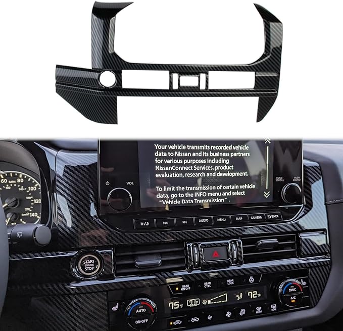 Carbon Fiber Center Console Dashboard AC Air Vent Cover Trim for 2022-2025 Nissan Pathfinder