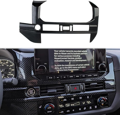 Carbon Fiber Center Console Dashboard AC Air Vent Cover Trim for 2022-2025 Nissan Pathfinder