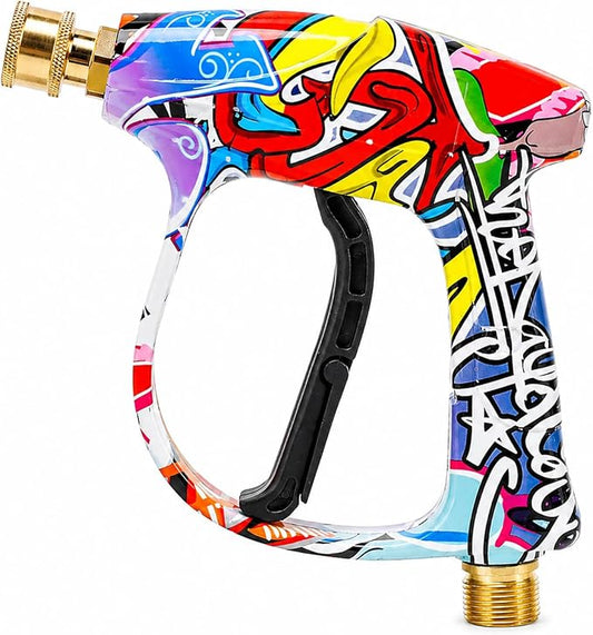 Pressure Washer Short Gun 4000 PSI High Pressure Power Washer Gun with M22-14mm Inlet and 1/4 Inch Quick Connector Heavy Duty Spray Gun for Foam Cannon Car Wash