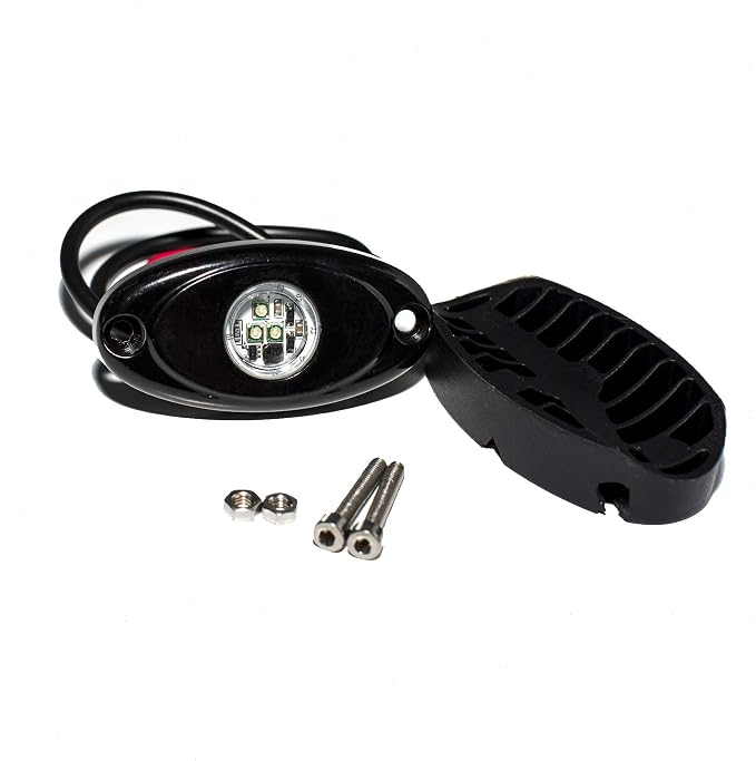 YONEDA 4 Pods Blue Rock Lights 6000K 3LED Bright LED Underglow Lights IP68 Waterproof for Trucks SUV UTV ATV RZR Car Boats Pickup Motorcycle