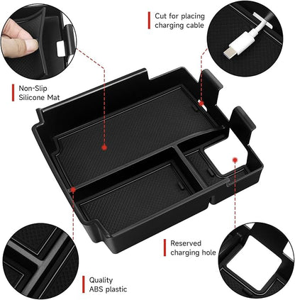 5PCS Center Console Tray for 2025 2026 Ford Bronco Accessaries 4 Door Full Size 2025 Bronco Front Rear Door Handle Pocket Storage Box ABS Material(Not Applicable Sport Models)