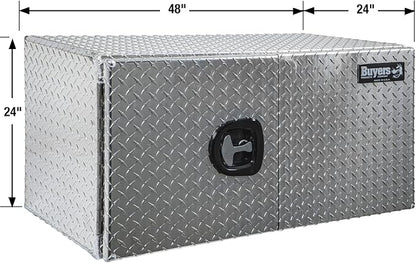 Buyers Products 1702240 Diamond Tread Aluminum Underbody Truck Box with Barn Door, 24 x 24 x 48 Inch