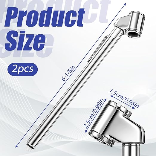 2Pcs Tire Pressure Gauge Dual Head Pencil Tire Gauge 10-120PSI Heavy Duty Dual Foot Air Pressure Gauges for Truck Car Motorcycle Bicycle