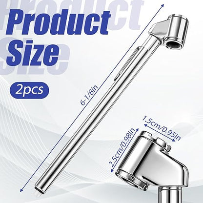 2Pcs Tire Pressure Gauge Dual Head Pencil Tire Gauge 10-120PSI Heavy Duty Dual Foot Air Pressure Gauges for Truck Car Motorcycle Bicycle