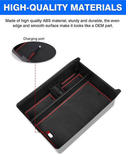 Autorder Center Console Organizer for 2023-2026 Honda Pilot,2024-2026 Ridgeline/Passport Accessories Armrest Storage Box Secondary Insert Tray with 2 Color Mats