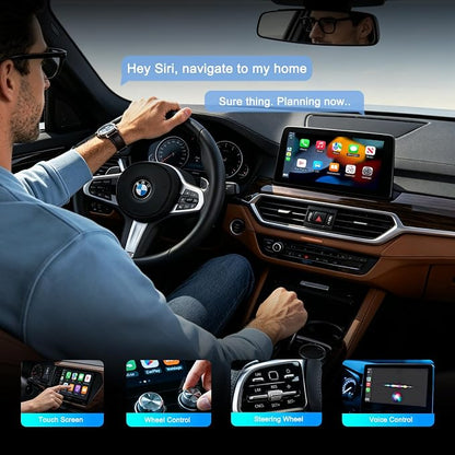 Mini Wireless Carplay Adapter, Carplay Wireless Adapter Car Play Dongle | Bluetooth 5.4, for iOS 10+, Stable & No Delay, Blue