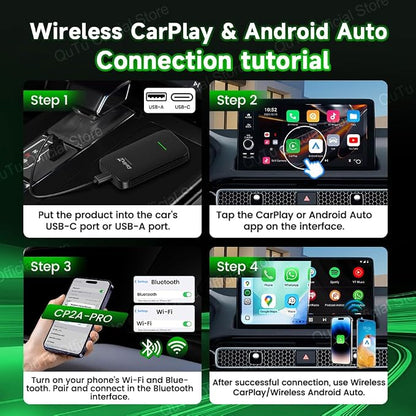CarlinKit Wireless CarPlay Adapter CPC200-CP2A PRO: Wired CarPlay to Wireless CarPlay/Android Auto Upgrade & Android 12.0 System Unlock The, Built-in Net-Flix/You-Tube/TIK-Tok(Black)