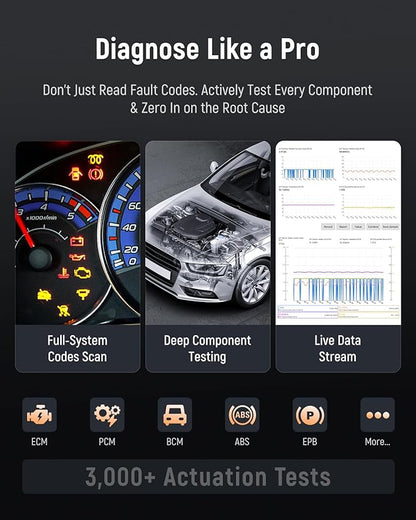 FOXWELL NT919BT All System Diagnostic Tool - Automotive Bidirectional Scan Tool, 3000+ Active Tests, 34 Maintenances, ECU Coding, CAN FD & DoIP, Lifetime Free Update, Car OBD2 Scanner for 140+ Brands