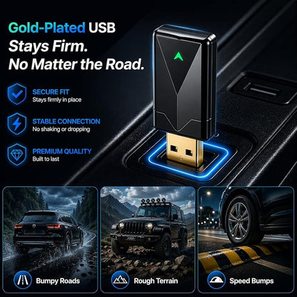 Wireless CarPlay Adapter– Android Auto Wireless Adapter, 5.8GHz Wi-Fi Plug & Play,Mini and Stable iOS 10+/Android 10+, Fast Auto-Connect for Cars 2016+ (1Pcs)