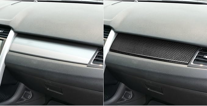 Premium Carbon Fiber Compatible with Ford Edge 2011-2014 2012 2013 SEL/Limited/SE/Sport Accessories Car Co-Pilot Storage Box Upper Trim Panel Cover Interior Trim Sticker Decal Black 2PCS