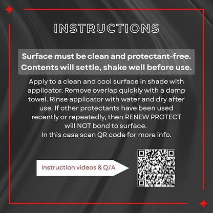 RENEW PROTECT Blak, Lasts Months - Years, Rich Black Tire & Trim Treatment, Mid to High Shine, Floor Mat-RV-Golf Cart, 100% Motorcycle-Safe, Ceramic-Hybrid Protectant, Wash-Proof, 5 min Dry-Seal 8oz