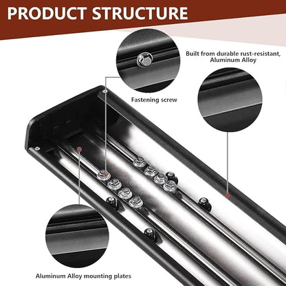 Perfit Liner 6'' Running Boards Compatible for Extended/Double 2007-2018 Chevy Silverado GMC Sierra 1500,2007-2019 2500 3500HD,2019 Ld/Lt Engine Black Textured Aluminum Side Steps Nerf Bars