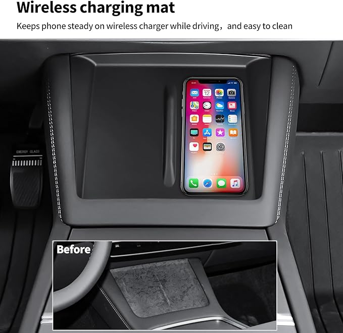 Center Console Organizer Tray for Tesla Model Y Juniper 2025-2026&Tesla Model 3 Highland 2024-2026, Black Storage Box Set with Cup Holder and Camera Cover, 2 Compartments