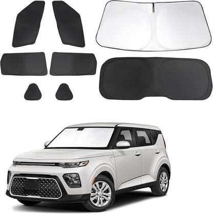 TINGLU Window Shades for Kia Soul 2020-2025 2026 Accessories Car Side Full Windows Windshield Sun Shade Sun UV Rays Privacy Protection for Camping 8PCS