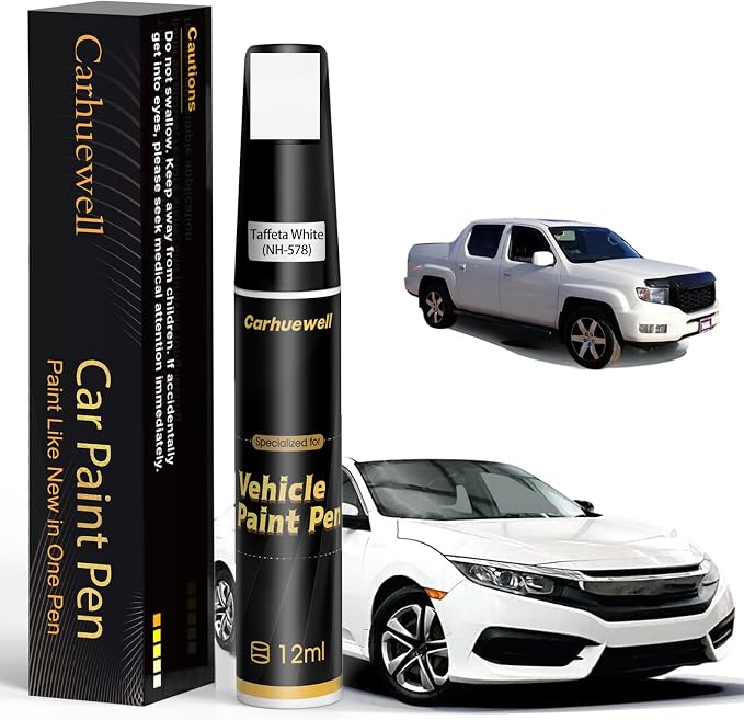 NH-578 Taffeta White Touch Up Paint Compatible with Honda, Exact Match Car Paint Pen Automotive Scratch Repair Remover Kit Quick & Easy Solution for Vehicle Chips and Nicks
