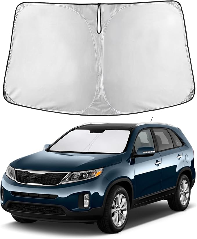 EcoNour Windshield Sunshade Compatible for Kia Sorento 2011-2013 2014 2015, Sun Visor for Front Windshield & Window Sun Shade Cover, UV Heat Blocker & Protector, Car Accessories