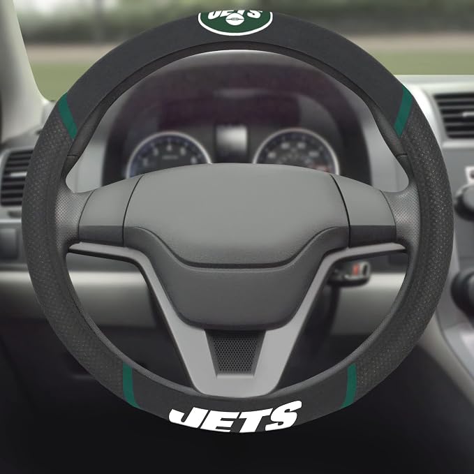 FANMATS NFL Unisex-Adult Embroidered Steering Wheel Cover
