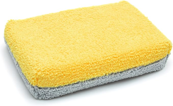 Autofiber Thin [Saver Applicator Terry] Ceramic Coating Applicator Sponge | 12 Pack | with Plastic Barrier to Reduce Product Waste. (Gold/Gray)