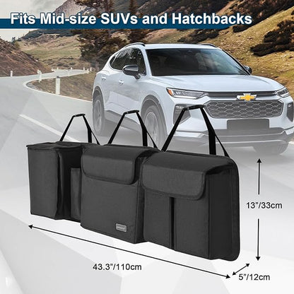 Deluxe Trunk and Backseat Organizer for Medium or Large Size SUVs & RVs, Detachable Storage Modules with Built-in Cooler, Patent Pending