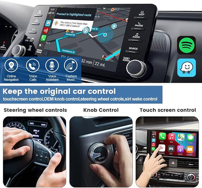CarlinKit 4.0 CarPlay Wireless Adapter,Android Auto Wireless Dongle for OEM Wired CarPlay Cars,2026 OTA Upgrade-2 in 1,5Ghz WiFi Seamless Auto-Connect,Two Line, CPC200-CP2A for iPhone 6+/Android 11+