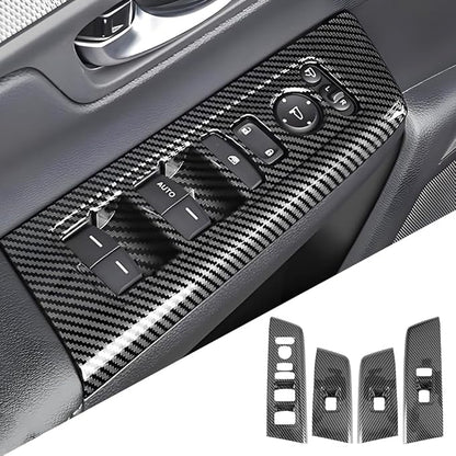 Car Door Power Window Lift Switch Protection Panel for Honda CRV 2023 2024 2025 2026 and Honda CR-V Hybrid 2023-2026 Auto Interior Accessories Armrest Side Pull Handle Trim Cover Carbon Fiber Style