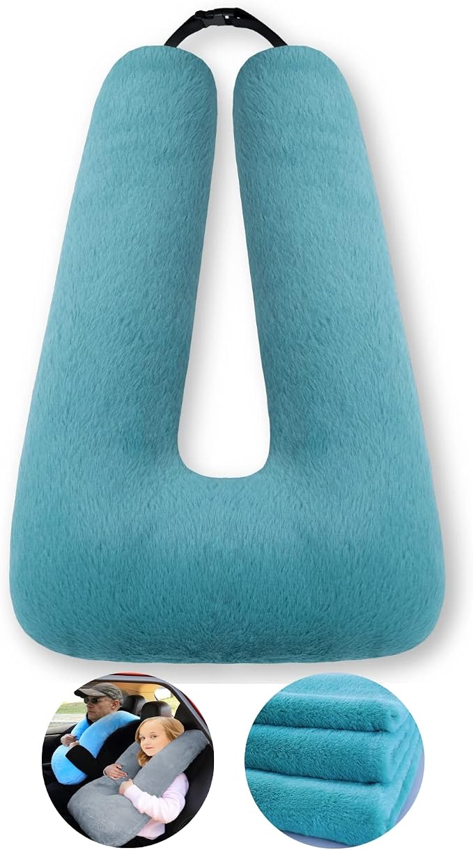 FHSGGP Travel Pillow Car Pillow Kid Car Sleeping The Sleeping Aid for Adults and Kids on Road Trips Kids Travel Pillow Emerald Green