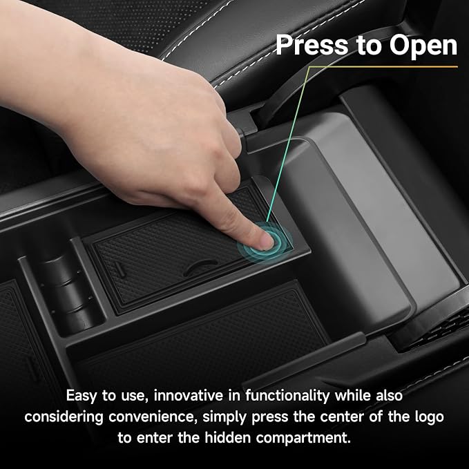 3PCS Center Console Organizer Compatible with Toyota 2025 2026 Camry Accessories Silicone Wireless Charging Anti-Slip Mat ABS Material Armrest Secondary Storage Box