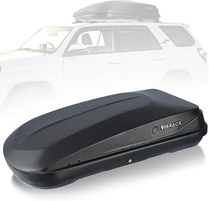 Hard Shell Rooftop Cargo Carrier with Roof Box, Heavy Duty Weatherproof 13 Cubic Feet Rooftop Cargo Carrier for Car Storage, Diamond Black