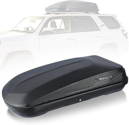 Hard Shell Rooftop Cargo Carrier with Roof Box, Heavy Duty Weatherproof 13 Cubic Feet Rooftop Cargo Carrier for Car Storage, Diamond Black