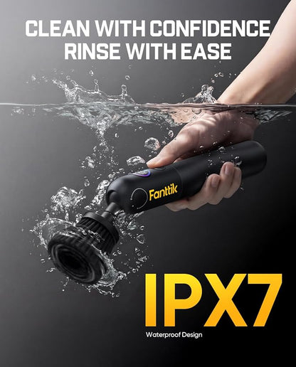 Fanttik Flip G10 Nano AutoCare Cordless Electric Car Interior Detailing Brush, Dual-Speed with 8 Brush Heads, Adjustable Angle & Smart Display, IPX7 Waterproof for Deep Car Cleaning