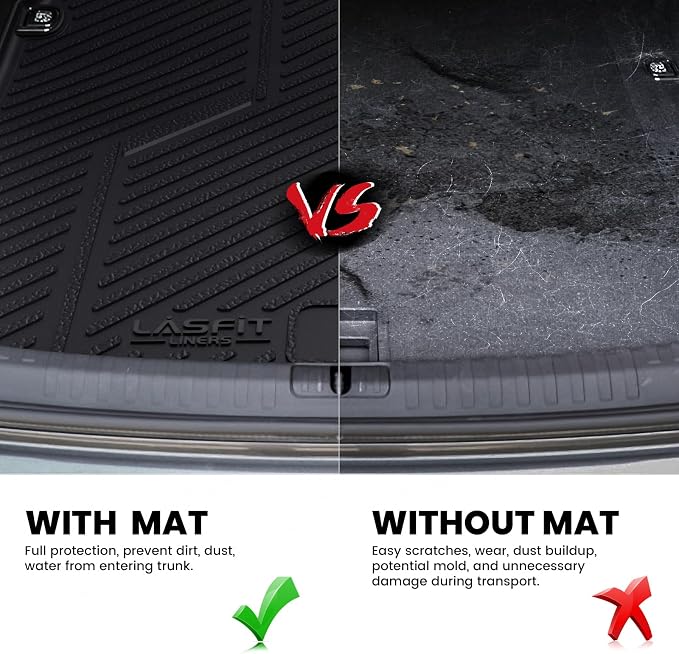 LASFIT Cargo Mat for Audi A5/S5 2025-2026(New Body), Custom Fit All-Weather TPE Trunk Mat for Audi Accessories, Waterproof, Easy to Clean, Black