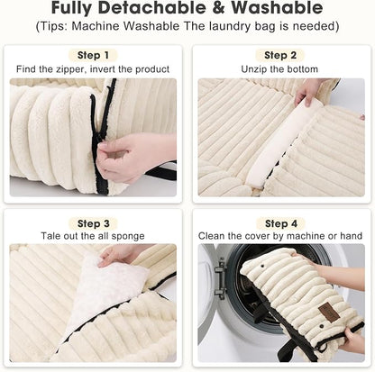 MIXJOY 6-in-1 Dog Car Seat for Small/Medium Dogs up to 25 lbs, Multi-Functional Dog Carrier for Car with Detachable Washable Cover, Pet Travel Bed with Clip-On Safety Leash, Beige
