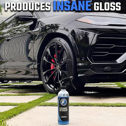 ExoForma Ceramic Detailer - SiO2 Ceramic Spray Wax Sealant, Delivers High Gloss, Superior Durable Protection & Hydrophobic Action - Extends Coating Lifespan - For Cars, Boats, ATVs & RVs, 128 oz