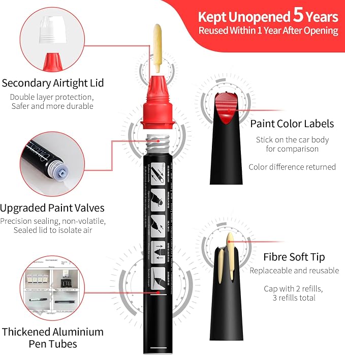 Carhoo C57/X15/X1C Aventurin Red Touch Up Paint Suitable For BMW, Genuine Custom Color Absoulutely Without Color Differences (16ml)
