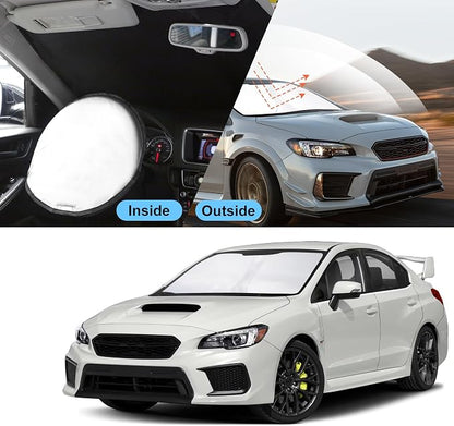 TINGLU Sun Shade for Subaru WRX 2015-2021 Accessories Windshield Sun Shade Window Shade UV Rays Protection Sun Visor Cover with Steering Wheel Sunshade Storage Bag