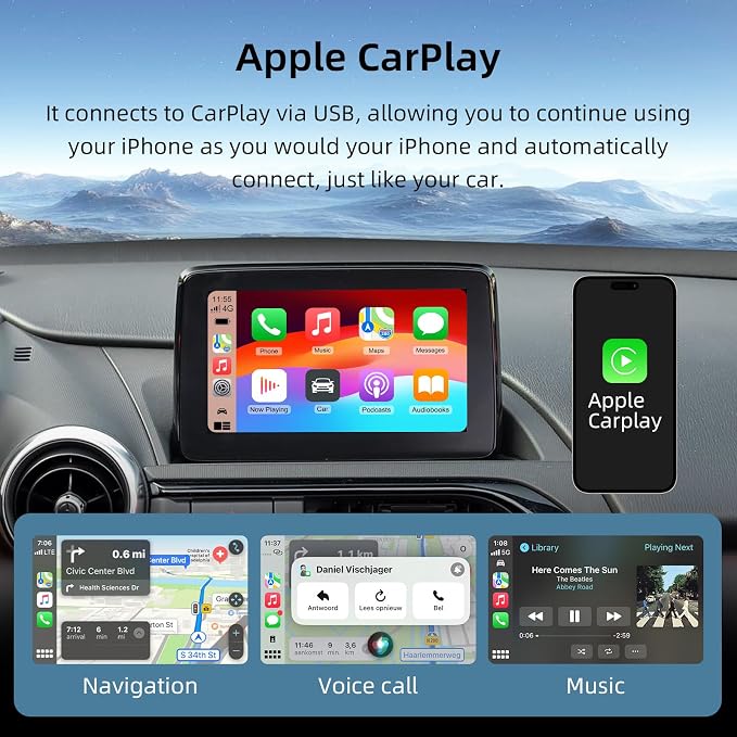 LEXXSON Android Auto & Carplay Adapter for Mazda 2/3/6/CX3/CX5/CX8/CX9/MX5/FIAT124, Retrofit Kit for MZD Connect System 00008FZ34, TK78-66-9U0C