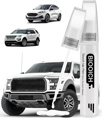Touch Up Paint Pen Exact Color Match Car Chip and Scratch Repair (for Ford, Oxford White(YZ/Z1/M6887))