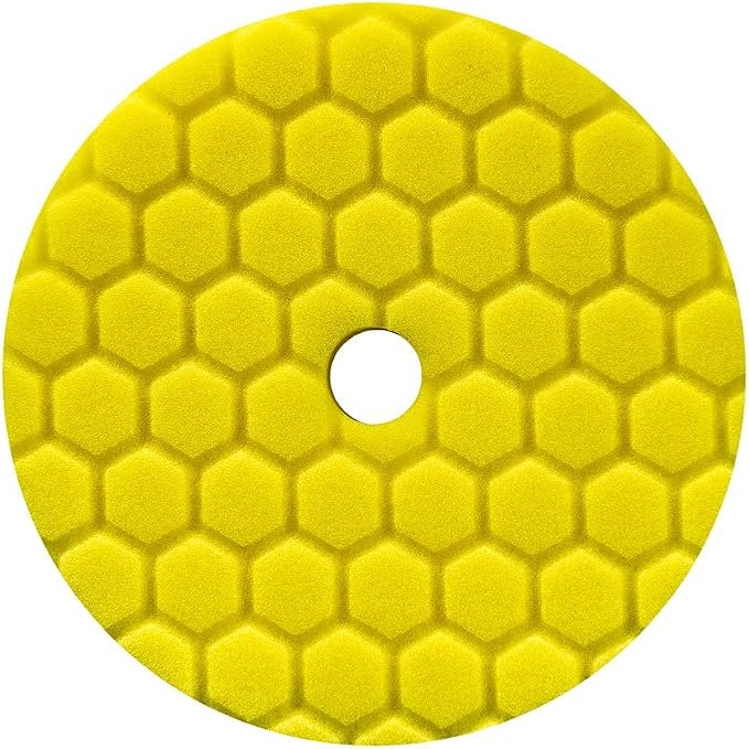 Chemical Guys BUFX111HEX6 Hex-Logic Quantum Heavy Cutting Pad, Yellow (6.5 Inch Pad Made for 6 Inch Backing Plates)