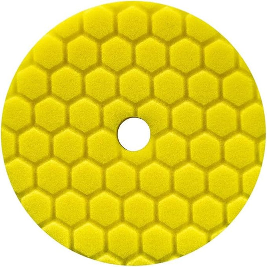 Chemical Guys BUFX111HEX5 Hex-Logic Quantum Heavy Cutting Pad, Yellow (5 Inch Backing Plate)