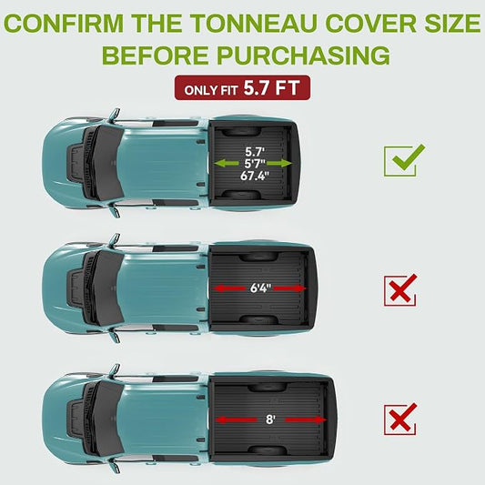 AUTOSAVER88 FRP Hard Tri-fold Truck Bed Tonneau Cover Compatible with Dodge Ram 1500 2009-2026 (Classic & New) 5.7ft Bed Without Rambox