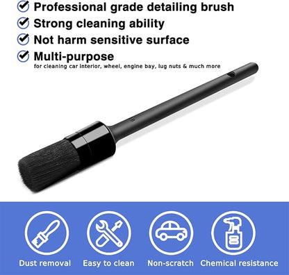 HMPLL 9pcs Auto Car Detailing Brush Set/ Interior Cleaning Kit Includes 5 Soft Premium Detail Brush, 3 Wire Brush & 1 Vent Cleaning Brush for Cleaning Interior, Dashboard, Engines, Leather, Wheel
