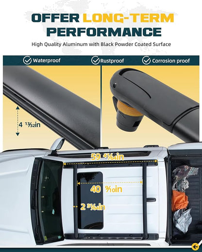 Trumgeta Aluminum Roof Rack Fit for 2024-2026 Toyota Tacoma Double Cab, 260LBS Cross Bars Heavy-Duty, Waterproof & Rustproof | for Kayak, Bike, Low Profile OE Style Tacoma Storage Accessories