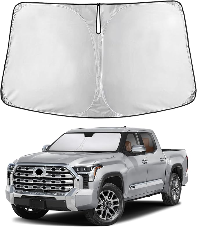 EcoNour Windshield Sunshade Compatible for Toyota Tundra 2022-2024 2025 2026, SR, SR5, Limited, Platinum, 1794 Edition, TRD Off-Road Pro Sun Visor for Front Window Sun Shade Cover, Car Accessories