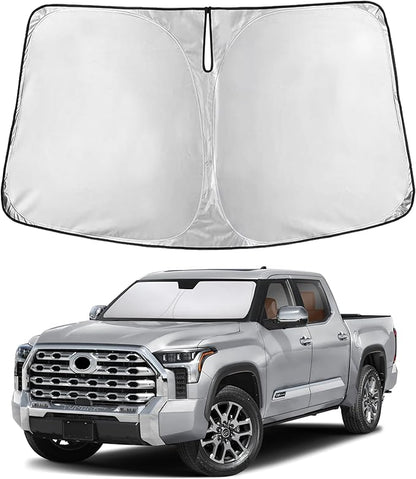 EcoNour Windshield Sunshade Compatible for Toyota Tundra 2022-2024 2025 2026, SR, SR5, Limited, Platinum, 1794 Edition, TRD Off-Road Pro Sun Visor for Front Window Sun Shade Cover, Car Accessories