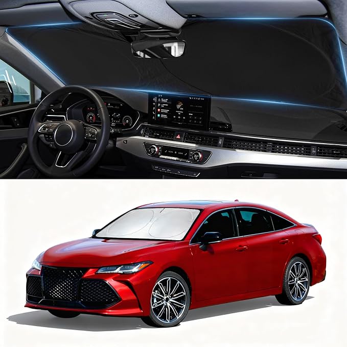 Windshield Sun Shade for 2013-2018 Toyota Avalon, Custom-Fit Avalon Sun Visor Protector, 99% UV Block Heat Sun Shield, Silver Reflective Front Window Sunshade