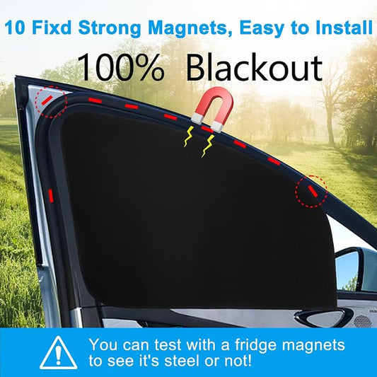 Ovege Car Window Shades Magnetic 4pcs-Blackout Side Window Shade for Baby in Car Privacy Curtain UV Protection